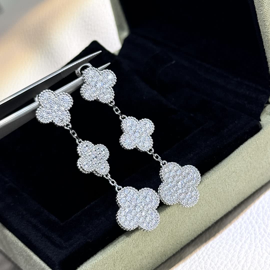 Van Cleef & Arpels Silver Clover Earrings